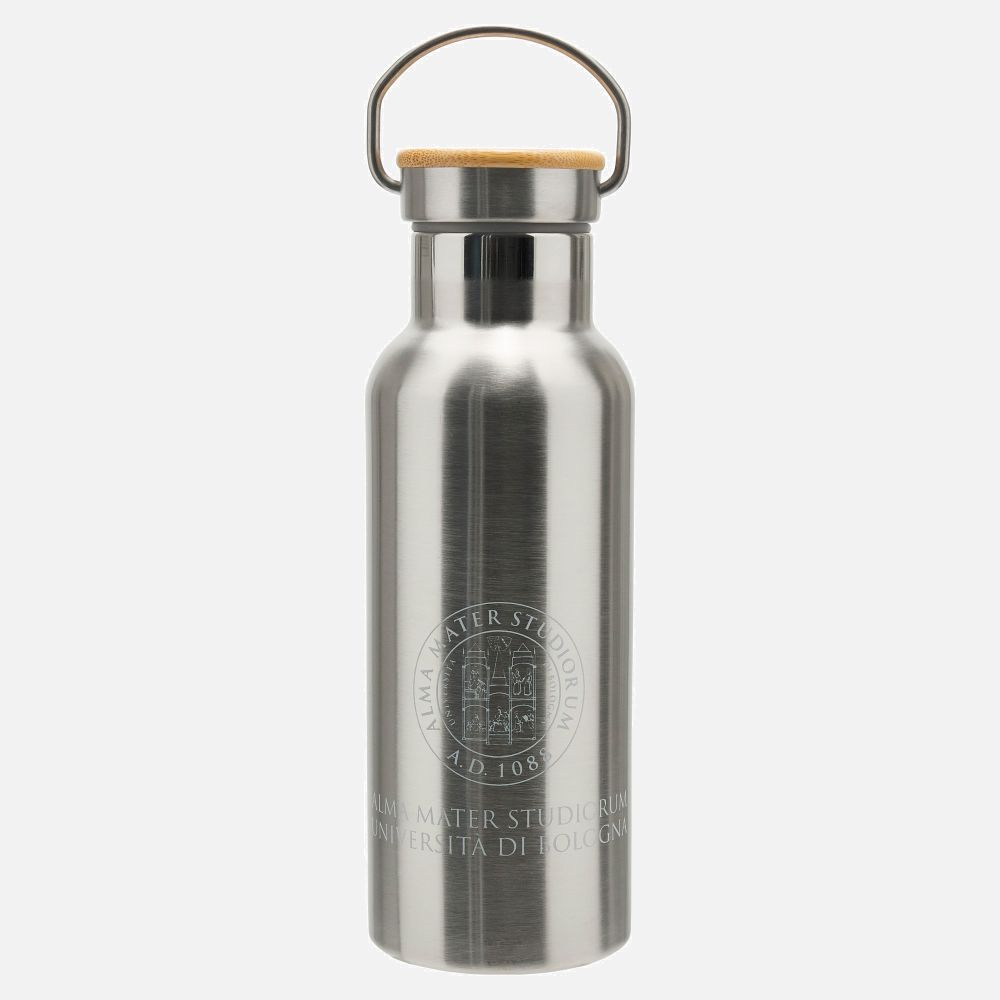 Borraccia in alluminio e acciaio nera 500 ml 4 pz